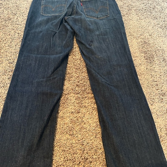 Women's Levi's 505 Straight Leg Denim Dark Blue Jeans, Size W29xL30 - Picture 2 of 5